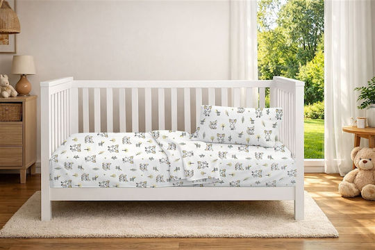 Dimcol Baby Duvet Cover Bebe White Grey 120x160cm