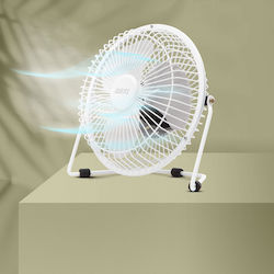 Mini Ventilator De Birou Usb 5v Reglabil Compact Silențios Metalic Alb 18 Cm