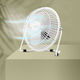 Mini Ventilator De Birou Usb 5v Reglabil Compact Silențios Metalic Alb 18 Cm