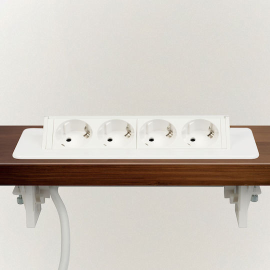 Alista Home Steckdosenleiste 4 Steckdosen mit Kabel 1,5m GLB_20446Weiß