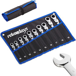 Relaxdays Deutsche Polygon-Schlüssel Set 10 Stück Silber Schwarz 29x43x1 Cm Relaxdays Deutsche Polygon-Schlüssel Set 10 Stück Silber Schwarz 29x43x1 Cm