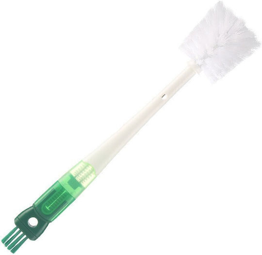 Perie De Curățare 5 În 1 Pentru Pahare Din Sticlă Sticle Cană Accesorii Flippy Cu Mâner Lung Pentru Curățare Paie Capace Ușor De Agățat 36x7x7cm Verde-alb