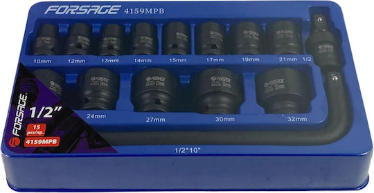 Forsage Ratchet with Sockets 1\2" 15 Pieces