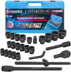Forsage Ratschen- und Steckschlüssel-Set 1" & 3/4" 17 Stück Forsage Ratschen- und Steckschlüssel-Set 1" & 3/4" 17 Stück