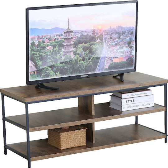 TV Stand Taviano from Metal & Wood Brown/Black M111xD40xH45cm