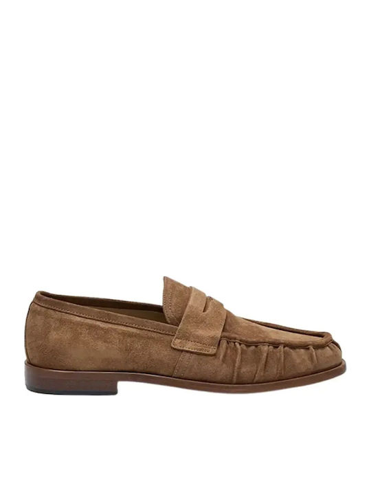 Suede Men's Moccasins in Brown Colour