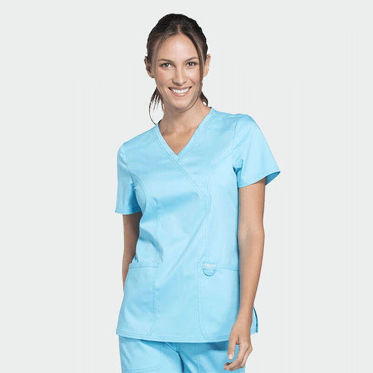 Cherokee Wwe610 Female Medical Blouse Blue