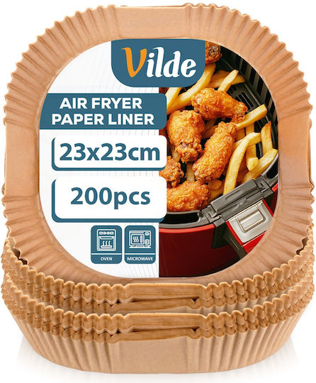 Vilde Antihaft-Backpapier für Heißluftfritteusen 23x23cm 200 Stück