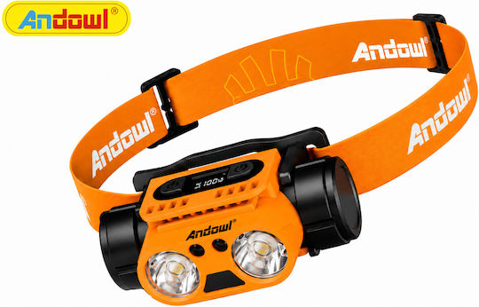 Andowl Επαναφορτιζόμενος Φακός Κεφαλής LED