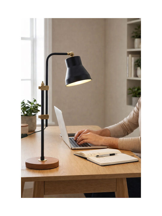 SteweHome Office Desk Lamp for E14 Socket in Black Color
