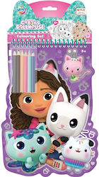 Colouring Books Gabby Shaped Colouring 20 Sheets Colored Pencils