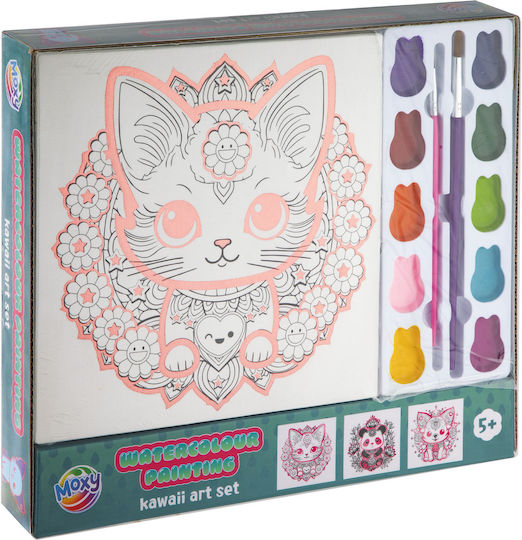 Moxy Акварелна Картина Kawaii Арт Комплект Котка