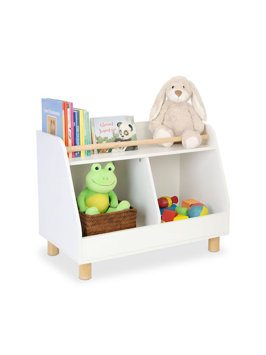 Bibliotecă de Pardoseală din Lemn Albă 53x72x38cm