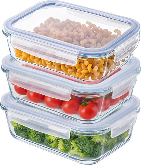 Kadax Set Mittagsboxen Glas Transparente 3Stücke