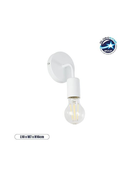 Don Vintage Φωτιστικό Τοίχου Απλίκα Ντουί 1 X E27 Ac 220-240v Ip20 Λευκό Μ10 X Π7 X Υ16cm