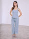Celestino Set Top Women's Palazzo Trousers Sky Blue