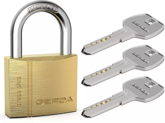 Gerda Brass Padlock Horseshoe with Key 32mm
