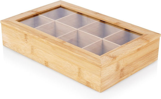 Excellent Houseware Κουτί για Τσάι με Καπάκι Ξύλινο 20x6.5x32cm