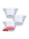 Excellent Houseware Servierschale Eiscreme Rund Glas Transparente mit Durchmesser 11,5cm 3Stücke