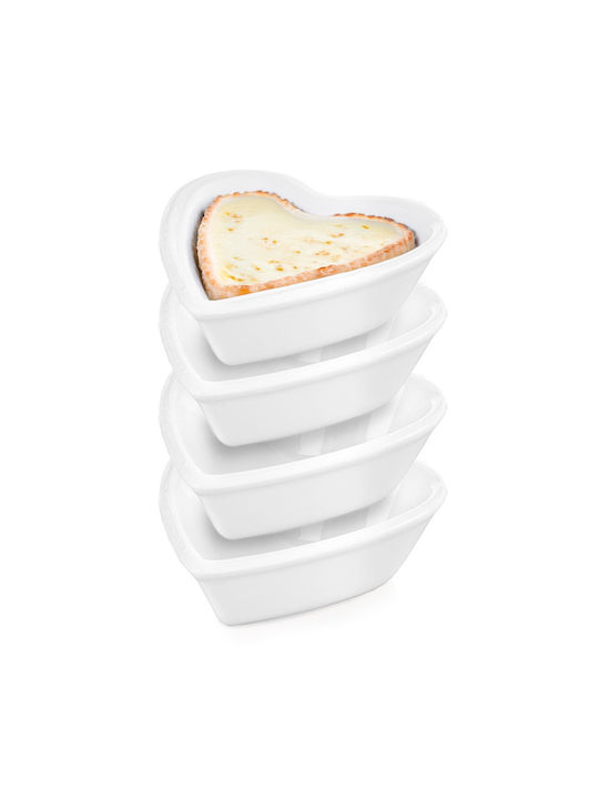 Orion Round Porcelain White Serving Bowl Diameter 7.5cm 4 Pieces