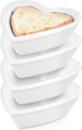 Orion Round Porcelain White Serving Bowl Diameter 7.5cm 4 Pieces