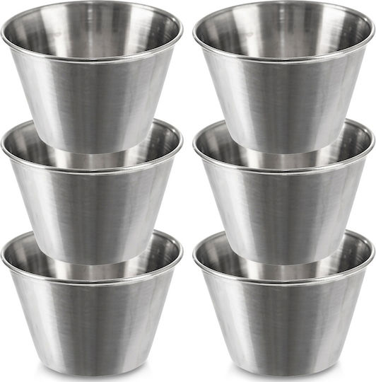 Orion Serving Bowls for Dip Round Inox Gray with Diameter 9.5cm 6 Pieces