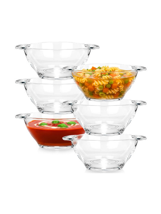 Vilde Round Glass Transparent Serving Bowl with Diameter 16.5cm 6 Pieces