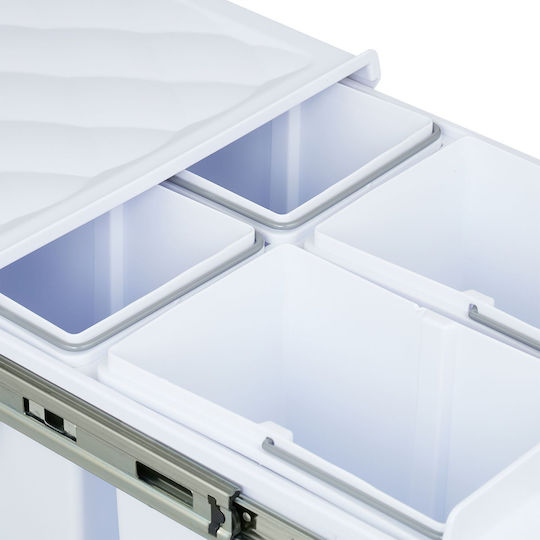 Relaxdays Waste Bin for Cabinet Plastic White 15L