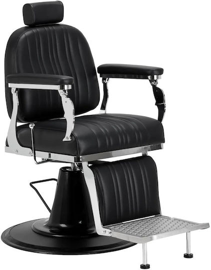 Barber Equipment Καρέκλα Κουρείου Μαύρη με Ρυθμιζόμενο Ύψος και Υδραυλική Ανύψωση