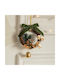 Coroniță Tip Ornament De Crăciun Pentru Brad 1 Clopoțel Flori Aurii Conuri De Pin Panglică Verde Catifea 14 X 10 Cm Verde Flippy