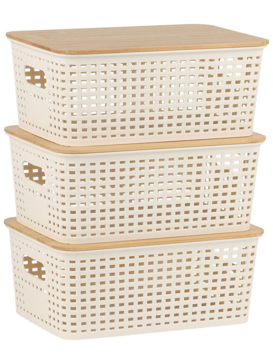 Relaxdays Cutie De Depozitare Din Lemn Cu Capac Multicolor 10.5x25.5x18cm