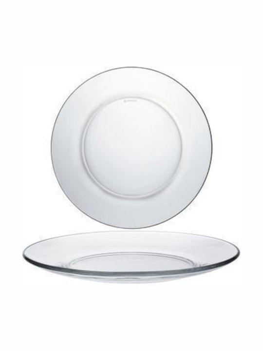Duralex Runde Glas Servierplatte Transparent mit Durchmesser 23,5cm 6 Stück