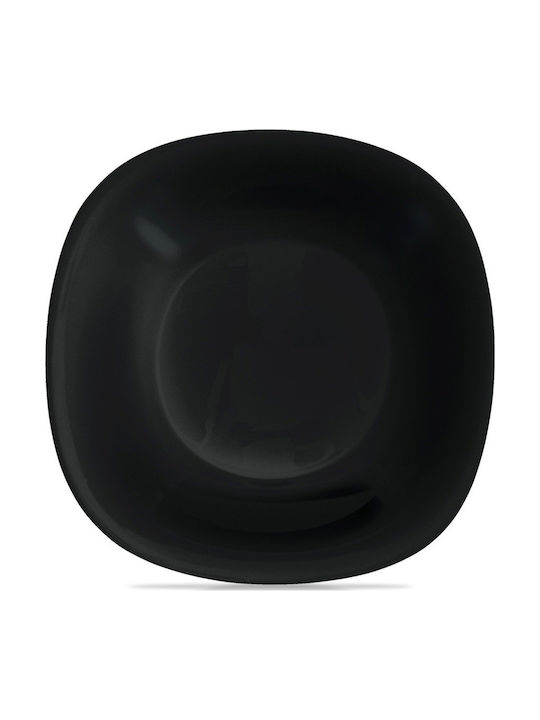 Orion Luna Servierplatte Tiefes Quadratisches Glas Schwarze 21,5x21,5cm