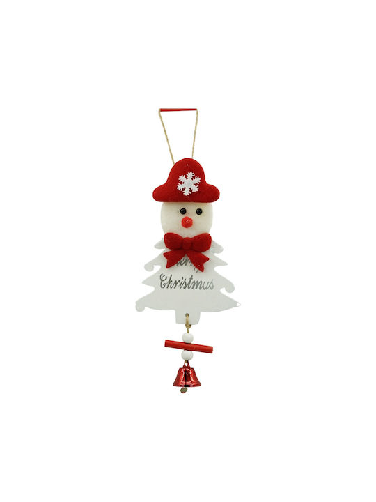 Ornament De Crăciun Pentru Brad Om De Zăpadă Alb Din Lemn 20 Cm Alista Home