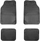 Set Universal Pvc Rubber Car Mats 4 Pcs Front Rear Non-slip Black