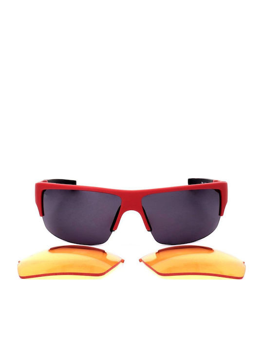 Unisex Sunglasses with Red Frame and Black Lens