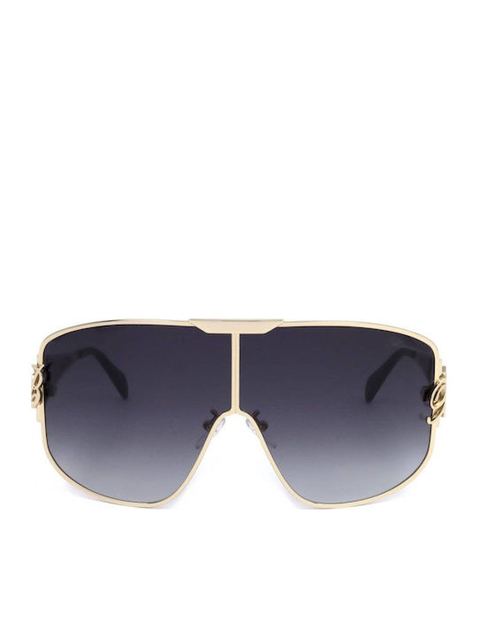 Blumarine Unisex Sunglasses With Gold Frame And Gray Lens SBM182 0300