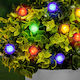 Instalație Solară Led 2.3m 20 Leds Multicolore Decor Floare de Grădină Iluminat Exterior Fără Fir Ip44