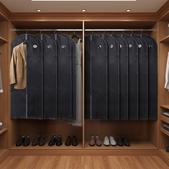 Vilde Fabric Hanging Storage Case for Suit / Dresses in Black Color 60x150cm 10pcs