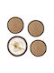 Relaxdays Round Beige Placemats 37cm 4 Pieces