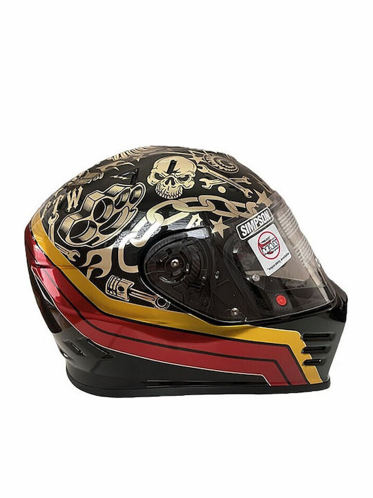 Simpson Venom Tattoo Schwarz / Chrome Motorradh...