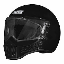 Simpson M30 Gloss Black Motorcycle Helmet Full Face ECE 22.06 1000gr with Pinlock