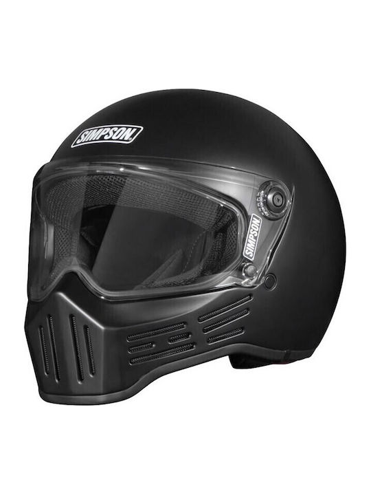 Simpson M30 Matt Schwarz Motorradhelm Volles Ge...
