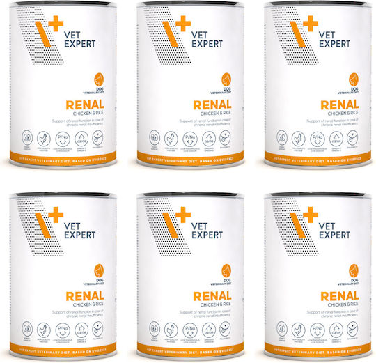 VetExpert Dog Nasses Hundefutter Diät mit Huhn, Reis und Fleisch 6x400gr