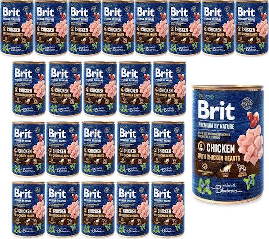 Brit Premium By Nasses Hundefutter mit Huhn, Fleisch, Geflügel und Lachs 24x400gr