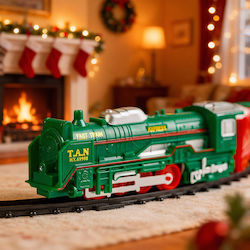 Batteriebetriebener Weihnachtszug 3 Verschiedene Schienen 19 Stück Lokomotive Waggons Festliches Spiel Kinder 3+ Jahre