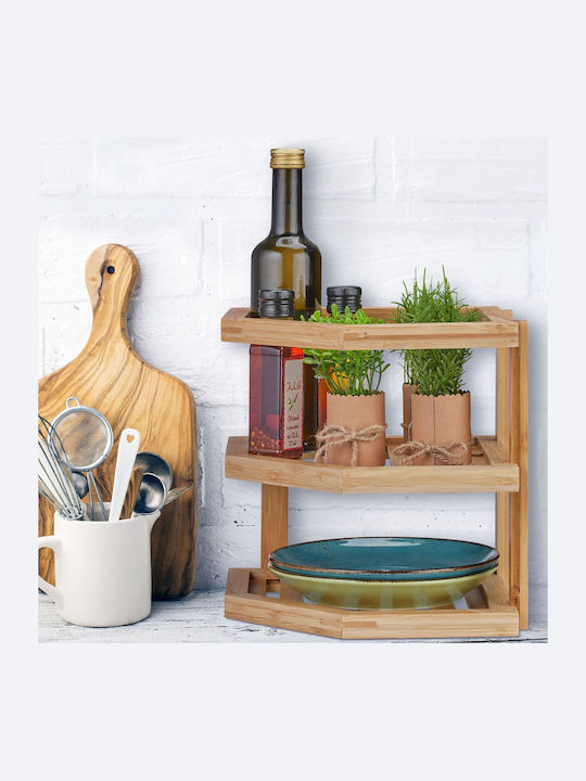 Relaxdays Настолна Дървена Стойка 25.5x25.5x25.5см Бежова