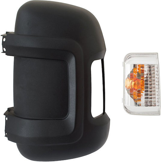 Fiat Ducato 2006 Exterior Mirror Housing Long Arm + Orange Turn Signal Insert Left 2 Pcs Set