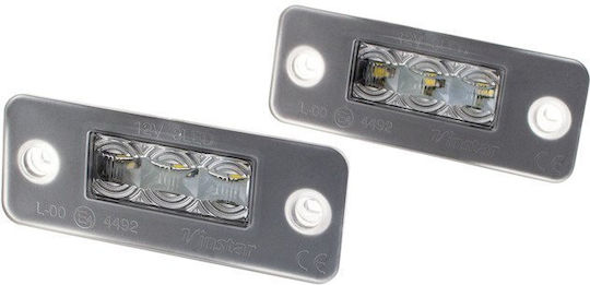 Audi A8 D3 4e 02-10 Led License Plate Lights 2 Pcs Set