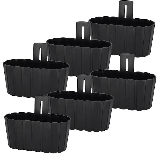Wandhängender Pflanzgefäß Wand Rustikal Balkon Anthrazit 28cm 6 Stücke
